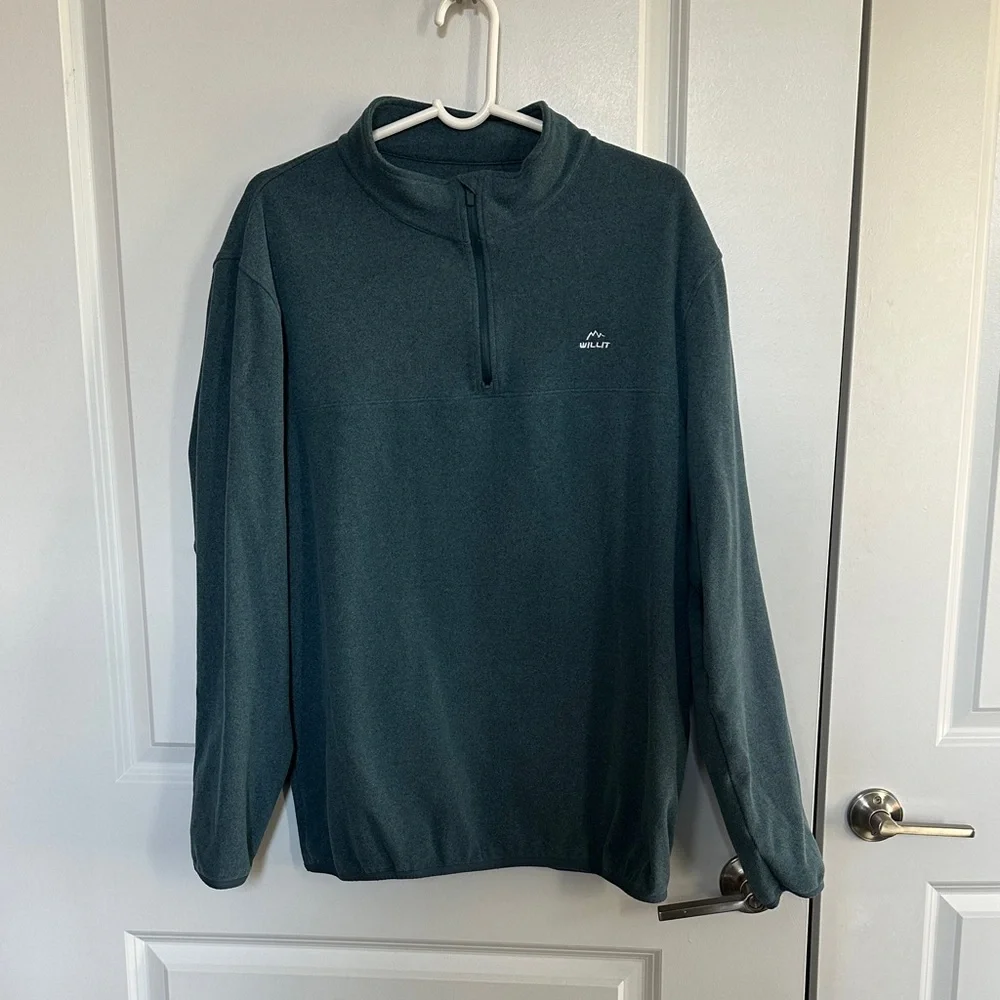 Men's Blue Quarter-Zip Sweater - Picture 7 of 7